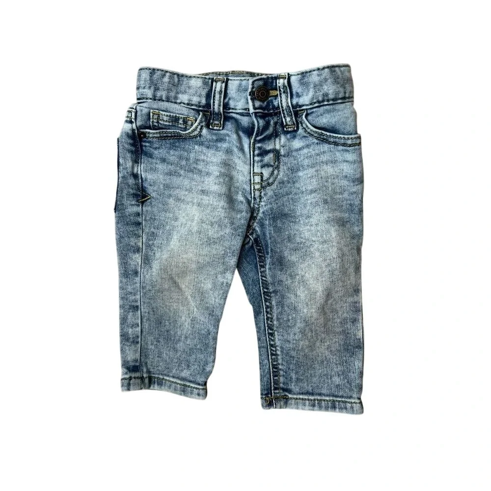 Cat & Jack Adjustable Super Stretch 5 Pocket Skinny Blue Jeans sz 12 months